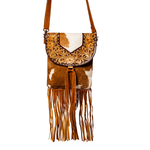 Nouveau sac à main en cuir de vachette élégant à franges occidentales, fabriqué à la main, sculpté à la main, bohème unique pour les femmes, été épaule - Product Image 4