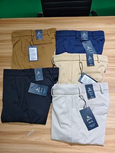 Pantalon décontracté pour homme, coupe régulière, haute élasticité, léger, 100% polyester, taille mi-haute, devant plat, écologique, respirant, service OEM, été - Product Image 4