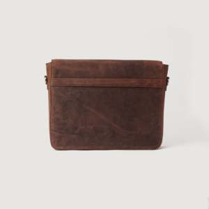Carismatico Men's Vintage Distressed Brown Leather Messenger <b>Bag</b> - Product Image 4