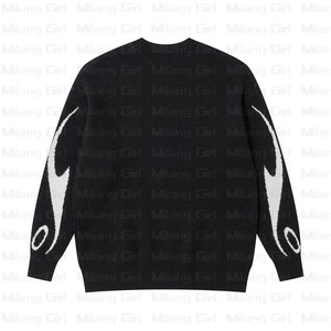 Pull en Jacquard à Col Ras du Cou en Coton pour Homme Pull en Tricot Anti-Rides Anti-rétrécissement Brodé Respirant Vêtements d'Automne - Product Image 2