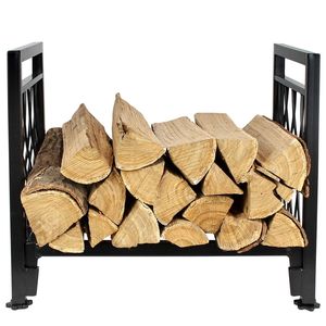 Porte-bûches en métal décoratif moderne de conception simple de tendance fraîche pour le support rustique de bois de chauffage en métal de jardin de maison - Product Image 5