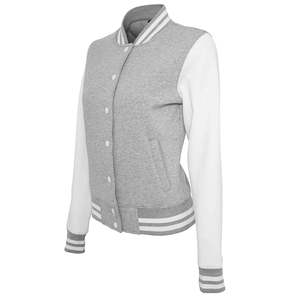 Veste de Baseball pour Femmes, Style Varsity, Blanc et Marron, Satin, Imperméable, Respirante, Mode Hiver, Tendance - Product Image 3