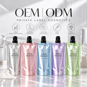 Crème pour les mains en sachet souple avec bec verseur, couleur argent-violet, emballage personnalisé, cosmétique OEM ODM - Product Image 2