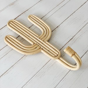 Best Selling FBA Custom logo Packaging Accepted Rattan Cactus <b>Coat</b> Rack <b>Wall</b> Mounted Hanging <b>Hooks</b> Natural Wicker <b>Hook</b> - Product Image 4