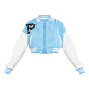 เสื้อครอปแจ็คเก็ตแขนสั้นเข้ารูปสำหรับผู้หญิง, เสื้อครอปผ้าฝ้ายย้อมสีล้วนระบายอากาศได้ดีดีไซน์แบบถัก - Product Image 1