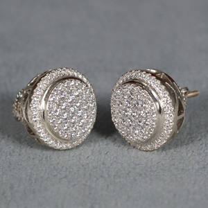 Boucles d'oreilles en or blanc 14 carats avec diamant de laboratoire luxueux pour un cadeau d'anniversaire pour votre partenaire - Product Image 2