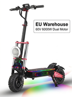 Scooter Eléctrico Plegable Modelo S5 60V 6000W con Doble Motor, Batería de 38Ah, Velocidad Máxima de 85KM/H, Neumáticos Todoterreno, Carga de 150kg, Certificación CE ROHS EU