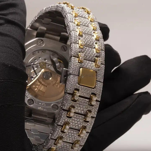 Reloj de Acero Inoxidable de Alta Calidad con Cuarzo Natural, Diamantes Moissanite con Claridad VVS, Pantalla Analógica de 20 mm, Estilo Ejecutivo - Product Image 2