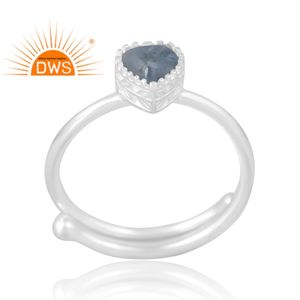 แหวนพลอยไคยาไนต์ธรรมชาติทำจากเงินสเตอริง925เครื่องประดับออกแบบได้ตามต้องการของขวัญสำหรับผู้หญิงสำหรับผู้หญิง - Product Image 1
