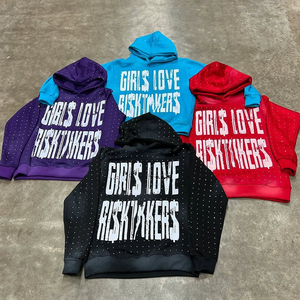 Streetwear Graphic French Terry Washed rose Patch Broderie Sweat à capuche zippé Cropped Patchwork Distressed Embroidered Zip up Hoodie - Product Image 6