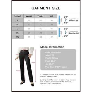 Pantaloni da Donna S P Y M a Vita Alta Elasticizzati, Casual, Neri, Gamba Dritta/Larga/Skinny/Bootcut, Antipiega, Taglia XL per l'Autunno - Product Image 4