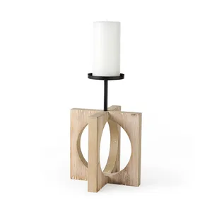 Bougeoir en bois forgé fait à la main prix de gros lanterne inscrite pour la décoration de mariage de noël décor à la maison bouteille en verre - Product Image 4
