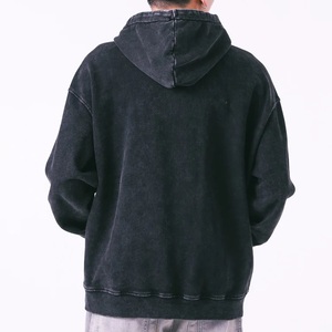 Custom Men's Solid Pocket 100% Cotton <b>Washed</b> Oversized Drop Shoulder Heavyweight GSM Winter Hoodies High Quality Sialkot - Product Image 4