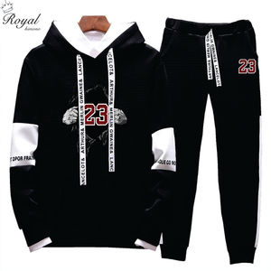 23 letras 2023 nuevo chándal para hombre traje de dos piezas primavera y otoño gradiente Sudadera con capucha Conjuntos Casuales - Product Image 3