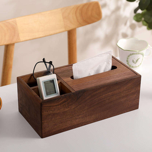 กล่องใส่กระดาษทิชชูไม้ รุ่น SH-2933 ผลิตด้วยมือ ดีไซน์คลาสสิก หรูหรา ทำจากไม้วอลนัทสีน้ำตาล ของ SANIYA HANDICRAFT - Product Image 2