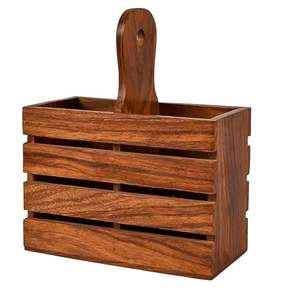 Porta cucharas de madera hecho a mano para la organización de la encimera de la cocina, porta cucharas de madera rústico para la decoración de la cocina de estilo rústico - Product Image 3