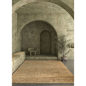 Alfombras de Yute y Cáñamo Anudadas a Mano Hula, Color Beige y Marrón Sólido para el Hogar-Px-01 - Product Image 4