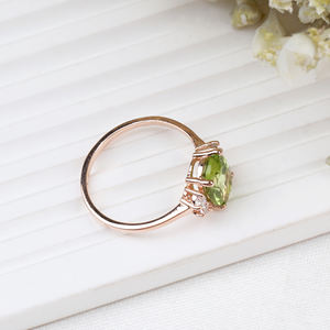 August เดือนพลอยเพอริโดธรรมชาติและเพทายลูกบาศก์925ชุบทองแหวนเครื่องประดับเงินสเตอร์ลิงสำหรับขายส่ง - Product Image 2