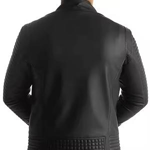 Chaqueta de cuero de diseño personalizado color sólido hombres chaqueta de cuero Streetwear hombres chaqueta de cuero para la venta en línea - Product Image 2