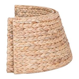 Decoración navideña para el hogar: cesta de mimbre plegable, collar para plantas hecho de jacinto de agua natural, ideal para falda de árbol de Navidad - Product Image 5