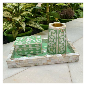 Asequible Bakhoor quemador decorativo quemador de incienso bandeja conjuntos última fregona hueso incrustaciones Ramadán regalo Bakhoor quemador bandeja de la India - Product Image 4