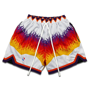 Qualité de maille de course de sport avec logo designer hommes sublimation sur mesure vêtements de basket-ball shorts avec poches - Product Image 4