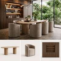Ensemble de table à manger rectangulaire de luxe Vantel pour 8 personnes, meubles de salle à manger pour villa, fournisseur d'exportation