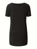 T-shirt à manches courtes col rond imprimé vintage pour femme, lot de 3 pièces, en Spandex, lavage enzymatique, emballage personnalisé, décontracté, motifs diamants, séchage rapide