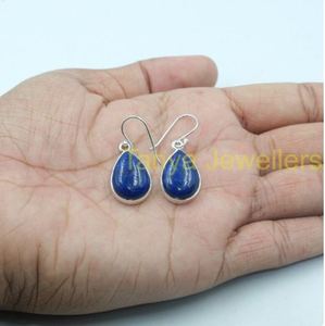 Pendientes de Piedra Preciosa de Lapislázuli Azul, Pendientes de Plata de Ley 925, Pendientes Colgantes, Joyería de Lapislázuli, Regalo para Mujer - Product Image 6