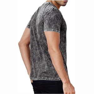 Camiseta para hombre Camiseta vintage lavada con ácido con logotipo personalizado Camiseta de gran tamaño en blanco de peso pesado desgastado 100% algodón de peso pesado - Product Image 2