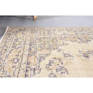 Alfombra turca clásica Beige azul Vintage 5,3X9,1 pies diseño de retazos hecho a mano lana bambú seda ecológico pila media látex - Product Image 2