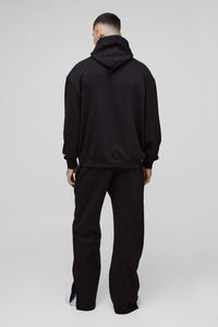 ชุดวอร์มผ้าฝ้ายโอเวอร์ไซส์สำหรับผู้ชายกางเกงขาบาน400 GSM มีฮู้ดและซิป100% ฤดูหนาว - Product Image 5