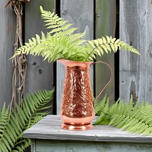 Pichet à eau en cuivre pur fabriqué à la main Capacité d'environ 60 onces liquides Conception de fleurs Matériau en métal gaufré - Product Image 6
