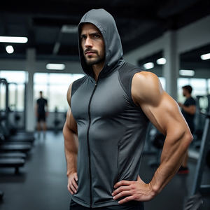 <b>Men</b> <b>Muscle</b> Hoodie <b>Vest</b> Sleeveless T Shirt With Hood Summer <b>Men's</b> Fitness Gym Workout Bodybuilding Singlets Hoodie Male - Product Image 2