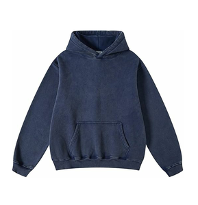 Sweat à capuche personnalisé avec logo OEM, style vintage délavé à l'acide et à la pierre, surdimensionné, respirant, 100% coton, hiver - Product Image 3