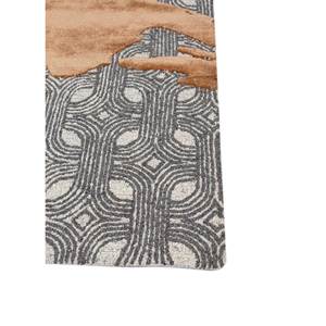 Alfombra Tra-15074 de Lana y Viscosa Hecha a Mano con Diseño Abstracto Rojo y Naranja para el Hogar, para Pasillo y Sala de Estar, Forma Rectangular - Product Image 4
