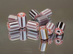 Perles de verre au chalumeau en cristal à motif chevron vintage très à collectionner pour la fabrication de bijoux perles de commerce africaines rares - Product Image 4