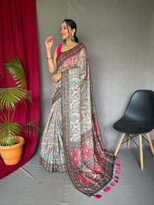 Sari en coton Malai de qualité supérieure avec impression numérique, fabricant et fournisseur de mode féminine en Inde - Product Image 3