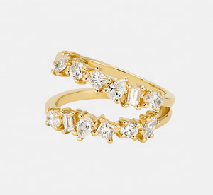 Fashion 925 <b>Sterling</b> <b>Silver</b> <b>Ring</b> Gold Plated Jewelry Dainty Design Cubic Zirconia <b>Adjustable</b> Open Size Finger <b>Rings</b> for Women - Product Image 4