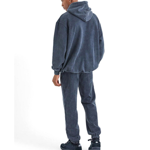 Survêtement pour homme de haute qualité, lavage à l'acide, col rond, taille plus, survêtement pour homme, lavage à l'acide, 100% coton, molleton, streetwear, respirant - Product Image 3