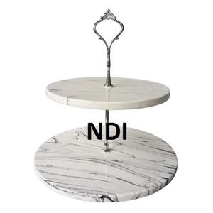 Nouveau support de service en marbre pour gâteau de Noël, mariage ou fête, de forme arrondie, accessoires de décoration de table - Product Image 1