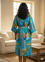 Kimono New Kantha Print Manches complètes Respirant Conception réversible douce avec ceinture Vêtements de nuit pour femmes