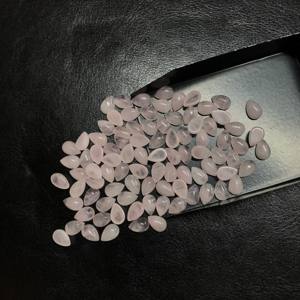 Wholesale IGI Certified Pink <b>Rose</b> <b>Quartz</b> Pear Cabochon 6x9mm <b>Heart</b>-Shaped Natural High Silver Crystal Smooth Loose Gemstones - Product Image 2