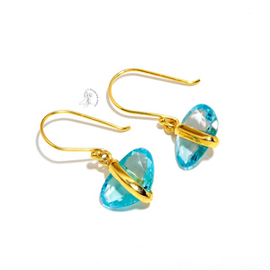 Offre Spéciale 925 Sterling Silver Oval Brillant Cut Blue Topaz Gemstone Design Fine Jewelry Drop Boucles d'oreilles Cadeau élégant pour femme - Product Image 4