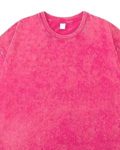 Camiseta Unisex Extra Grande de Algodón Lavado Rosa Intenso, Estilo Vintage, Hombros Caídos, Ropa de Calle, Informal de Verano, Camiseta Unisex - Product Image 4