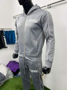 ชุดวอร์มซิปโพลีเอสเตอร์สำหรับผู้ชายชุดวอร์มสีพื้นระบายอากาศลายพิมพ์โลโก้ตามสั่ง - Product Image 2