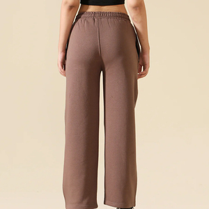 Wholesale Ladies Winter Baggy <b>Trousers</b> Mid <b>Waist</b> Casual Flat Front Outerwear <b>Elastic</b> <b>Waist</b> Pocket Women's Pants <b>Trousers</b> - Product Image 5