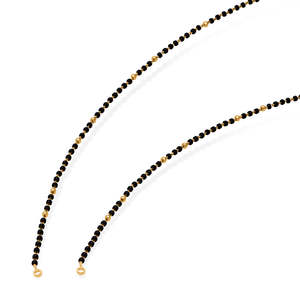 Cadena Mangalsutra de Perlas y Diamantes Chapada en Oro Premium para Mujer, Regalo de Boda - Product Image 3