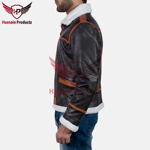 เสื้อโค้ทผู้ชายหรูหรามีสไตล์สำหรับฤดูหนาวแจ็คเก็ตหนังแท้และขนเฟอร์แจ็กเก็ตตัวนอกแจ็คที่มีเอกลักษณ์ - Product Image 4