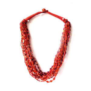 Collier pour femme en perles de verre acrylique indiennes artisanales, cœur, bijoux ethniques modernes personnalisés, tenue de fête festive - Product Image 2